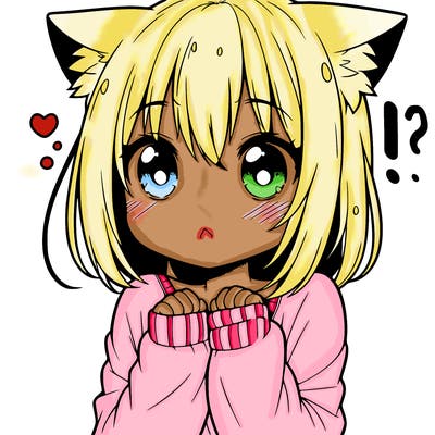 shy anime catgirl