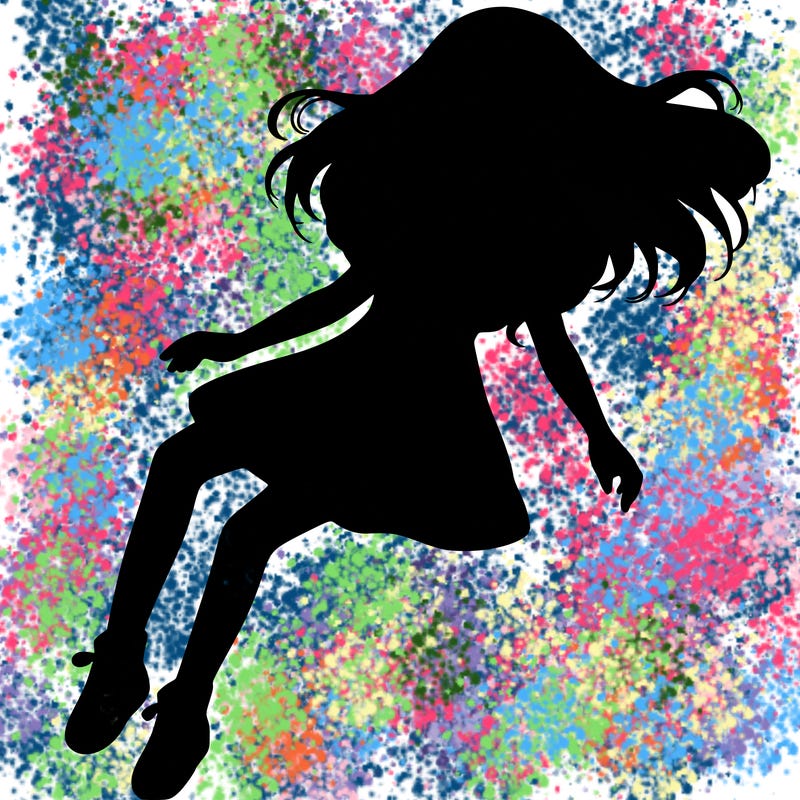 realistic girl floating