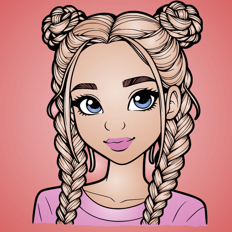 realistic girl with braids
