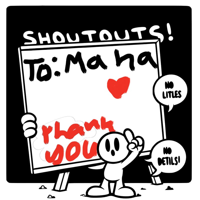 blank canvas that says above it shoutouts