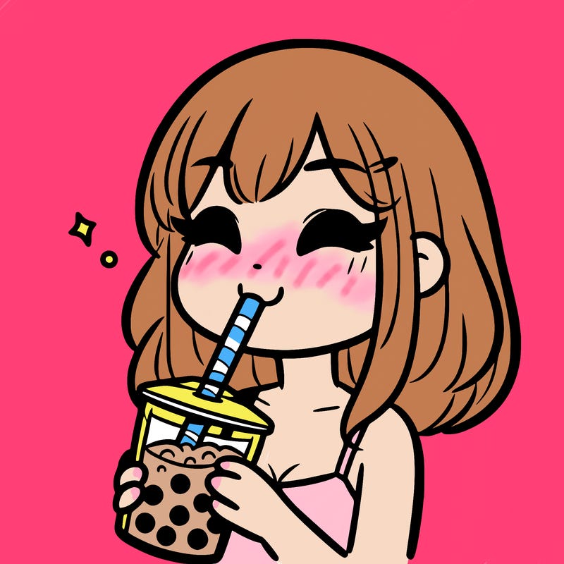 a girl drinking boba