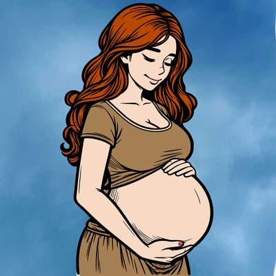 woman heavily pregnant realistic