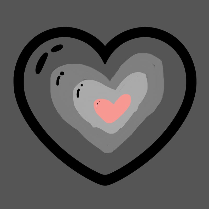 a blank heart
