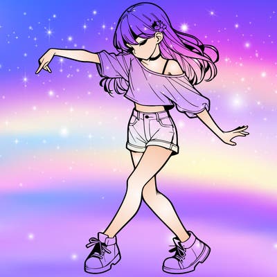 realistic girl danceing