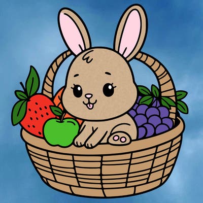 bunny in a fruit basket