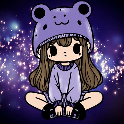 a girl wearing a frog hat and some frog socks