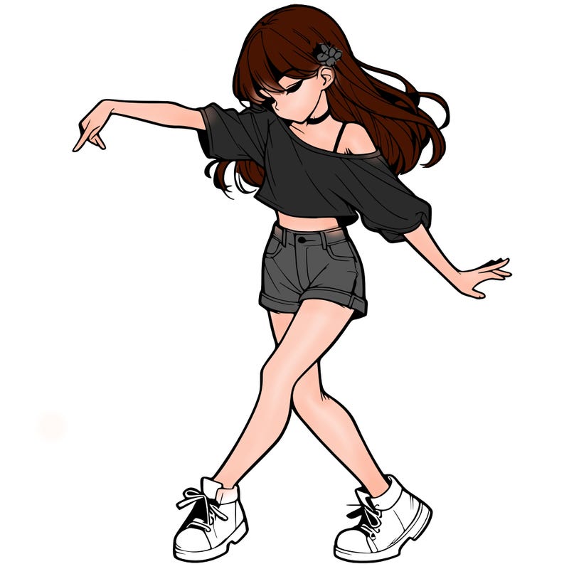 realistic girl danceing
