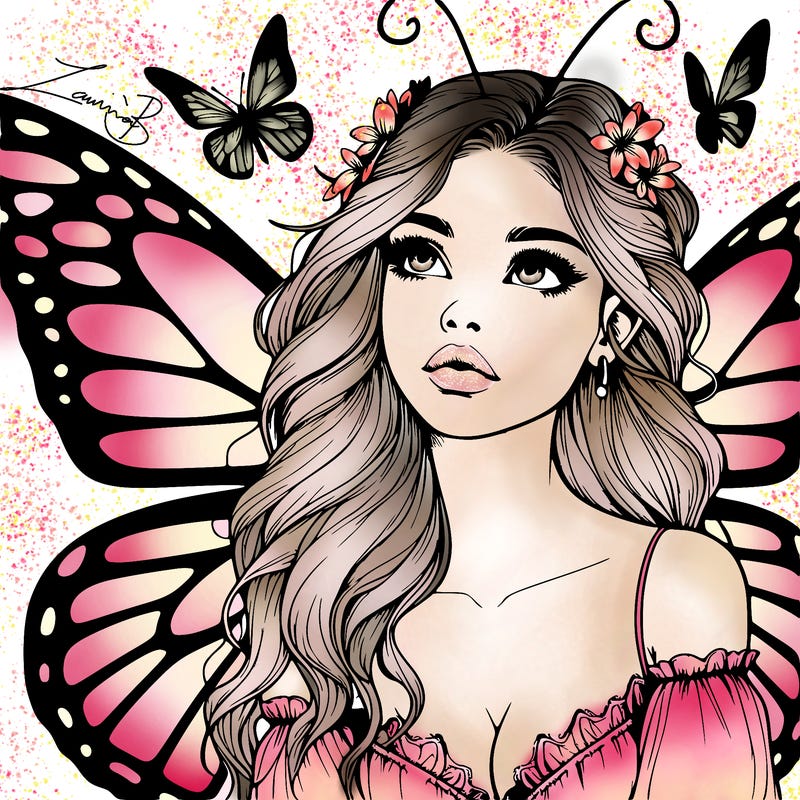 butterfly fairy realistic girl