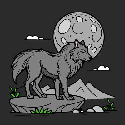 wolf moonlight
