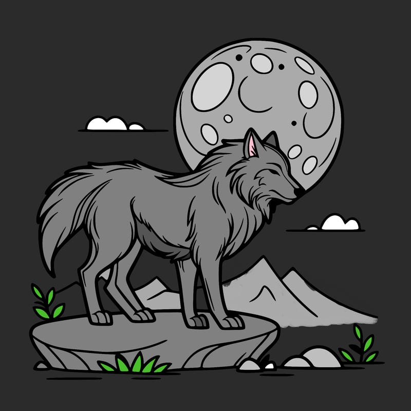 wolf moonlight