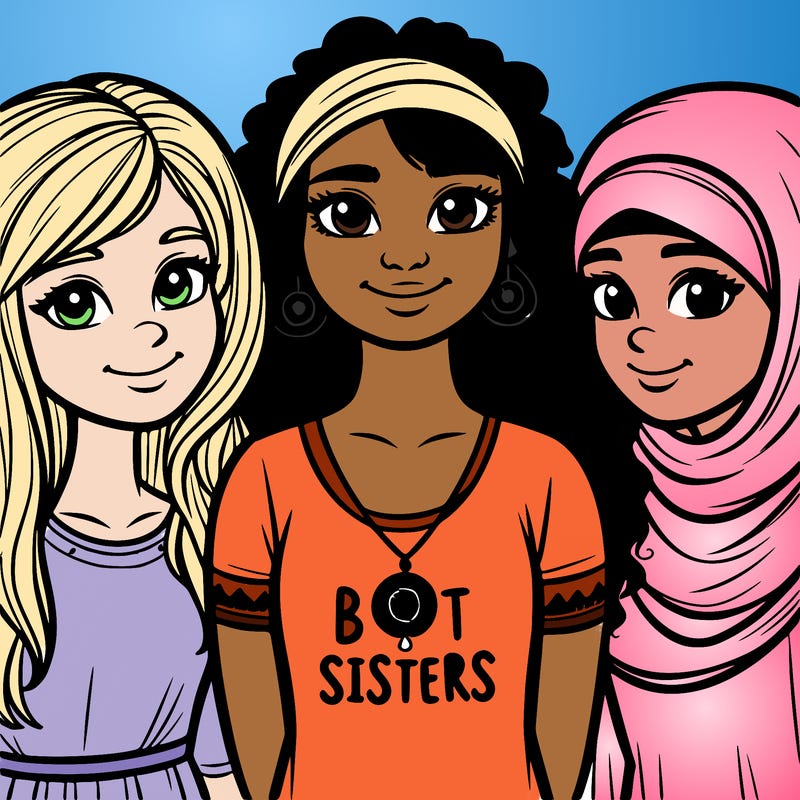 three sisters with a best sisters necklace