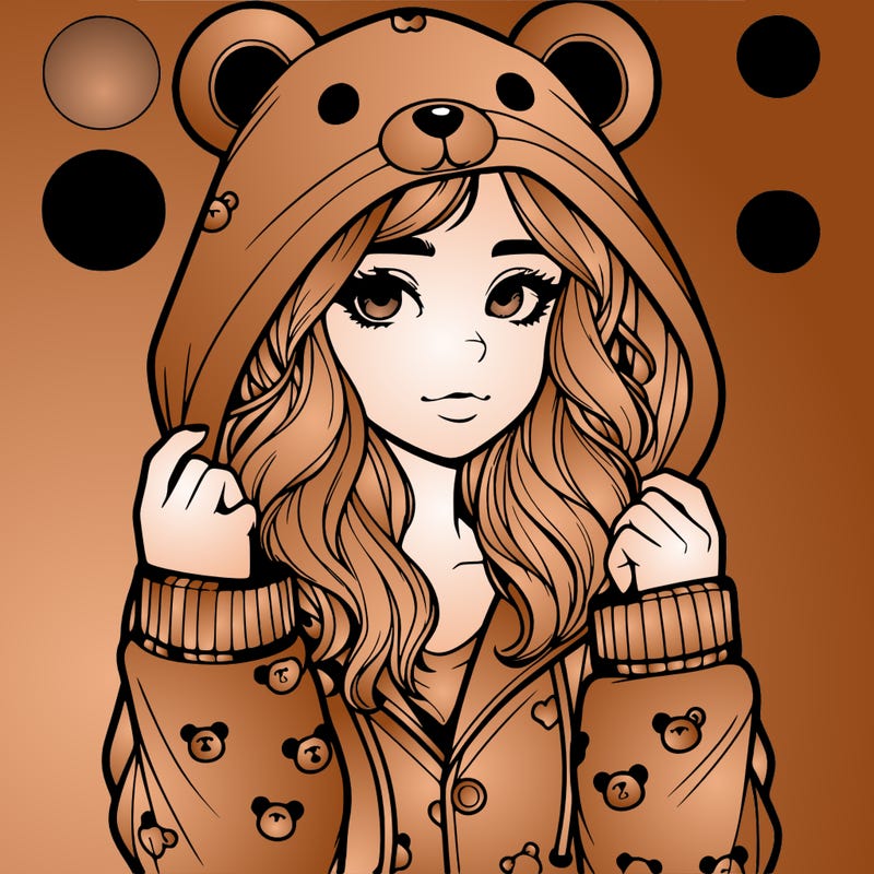realistic girl in a animal pjs hoodie