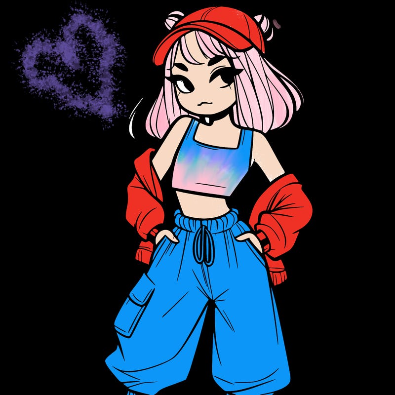 girl in crop top and baggy pants