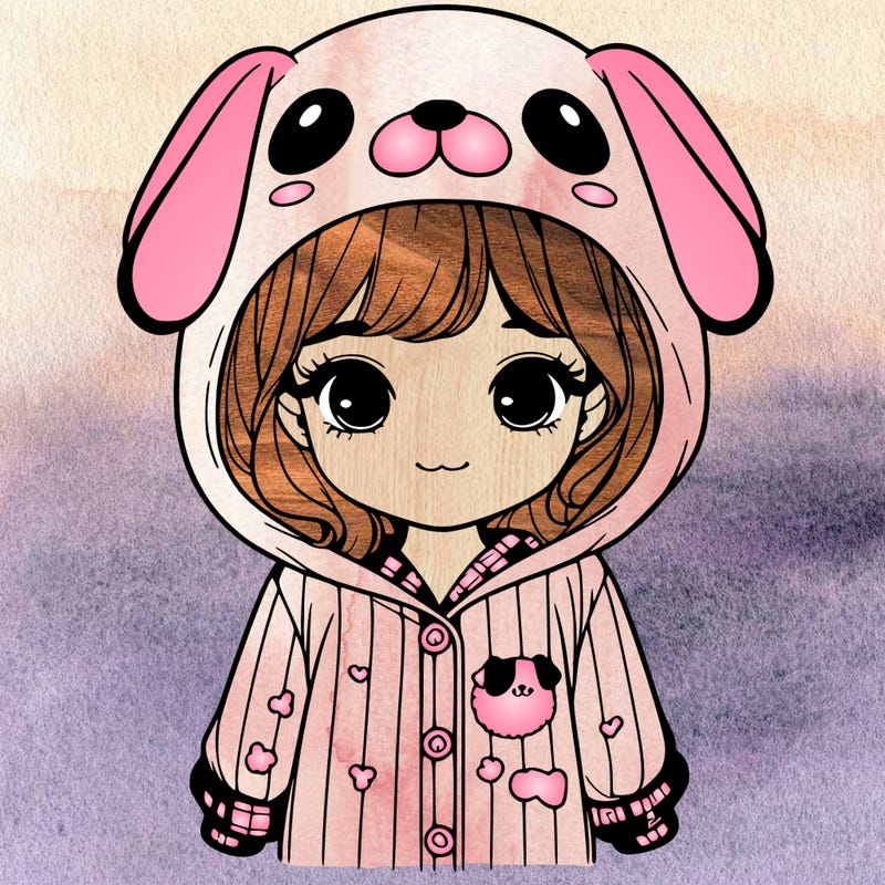 realistic girl in dog pjs