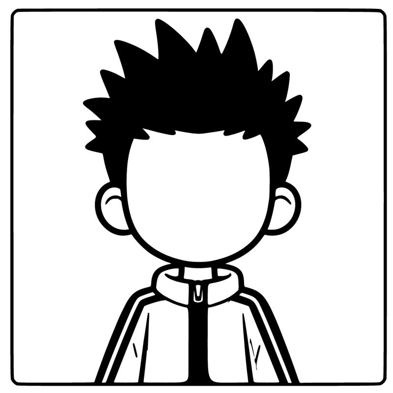 faceless boy in a tracksuit with spikeyhair