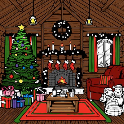christmas house interior