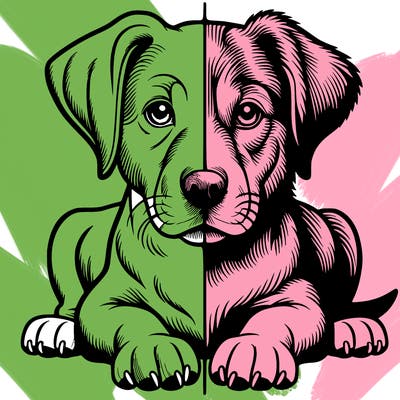 realistic dog split picture