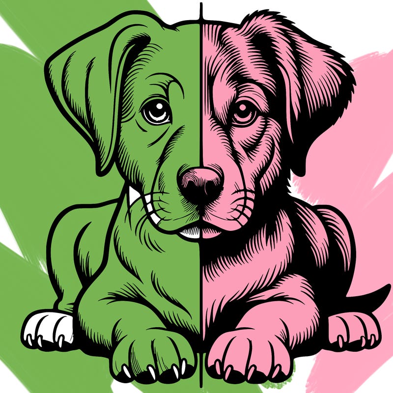 realistic dog split picture