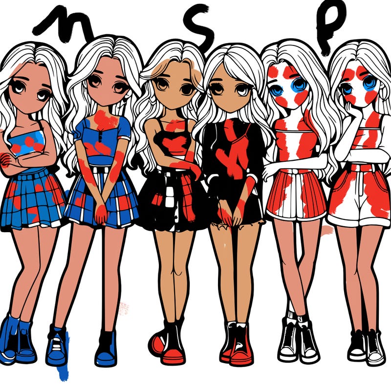 a group of girls realistic