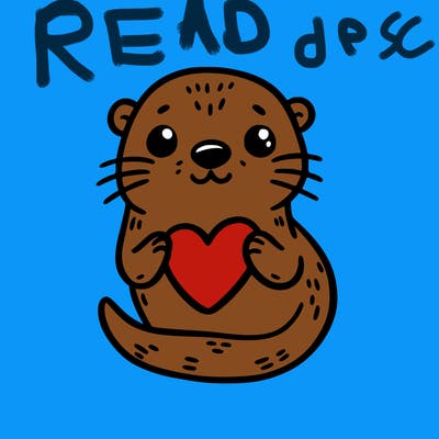 otter with a heart