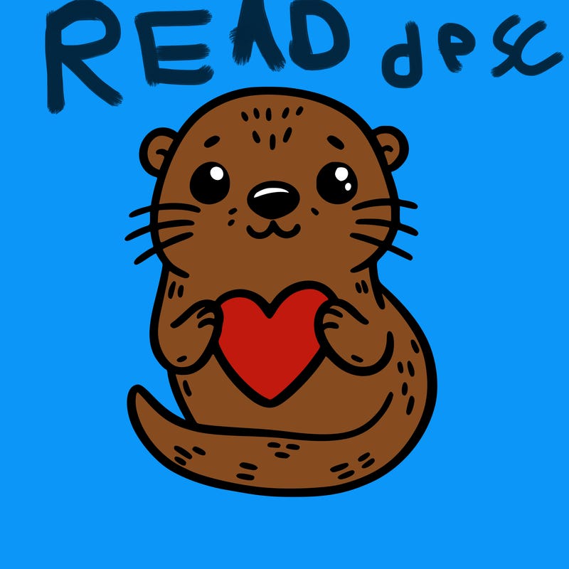 otter with a heart