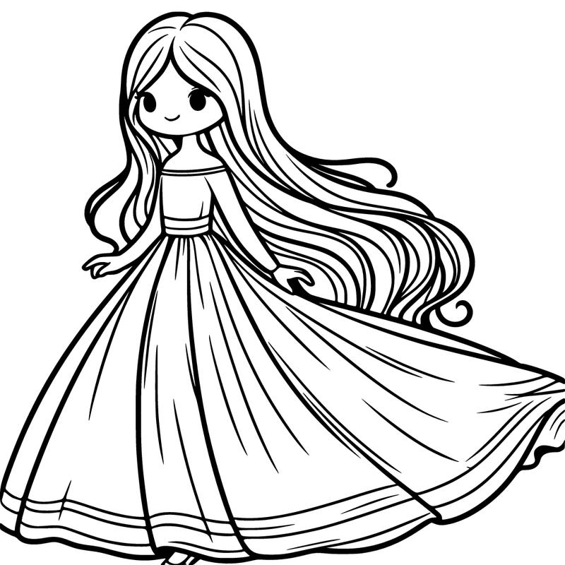 girl in long flowing dress