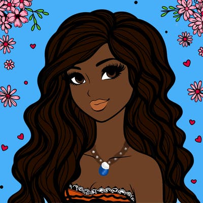 pretty woman with long wavy hair