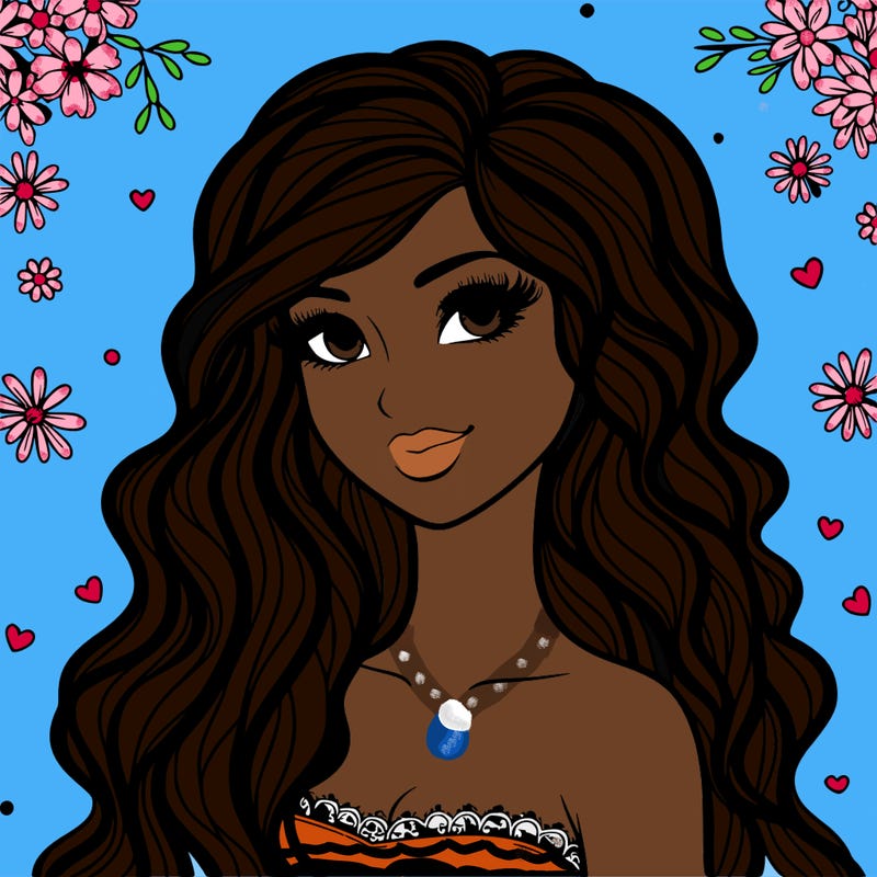 pretty woman with long wavy hair