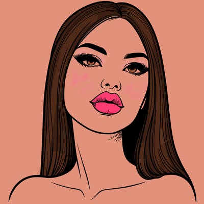 realistic woman with full lips