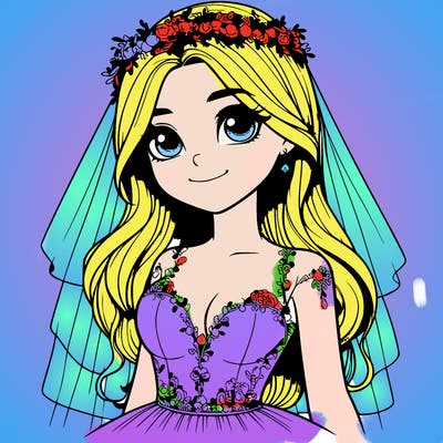 realistic girl in a wedding dress