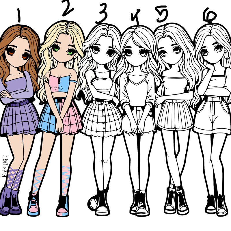 a group of girls realistic