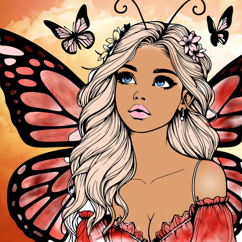 butterfly fairy realistic girl