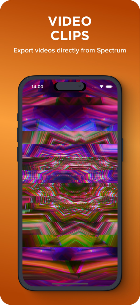 Musik-Visualizer-Spectrum-FX-Bildschirm für den Videoexport mit lebendigen geometrischen Mustern