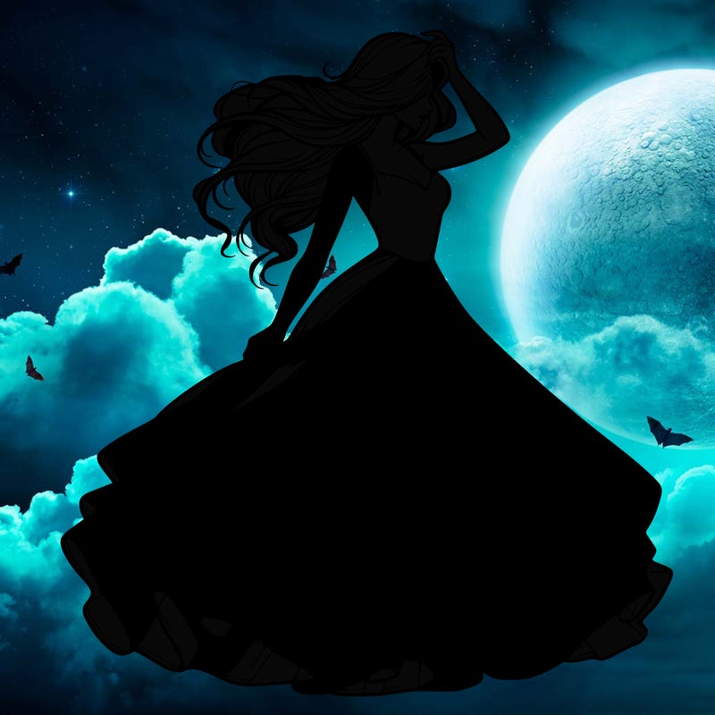 realistic woman with dress flowing in the wind