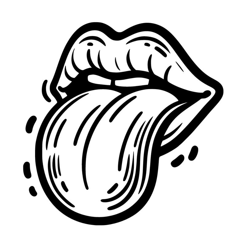 lip tongue sticking out