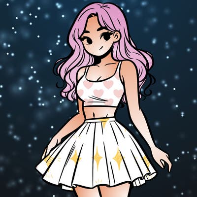 woman in a skirt and crop top