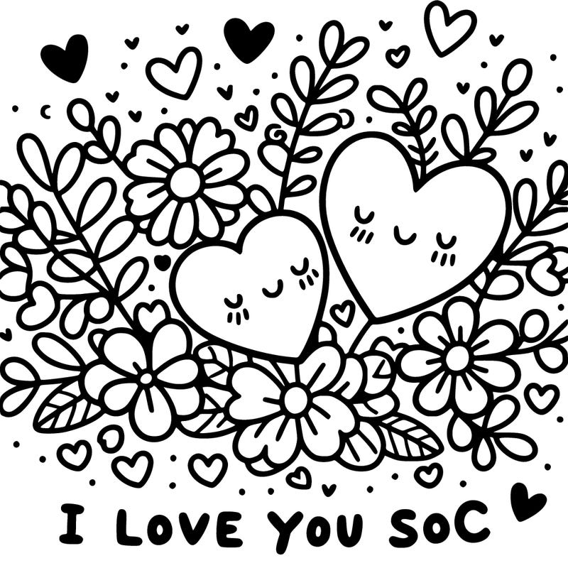 i love you so much hearts flowers