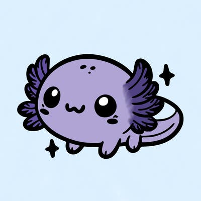 cute easy baby axolotl