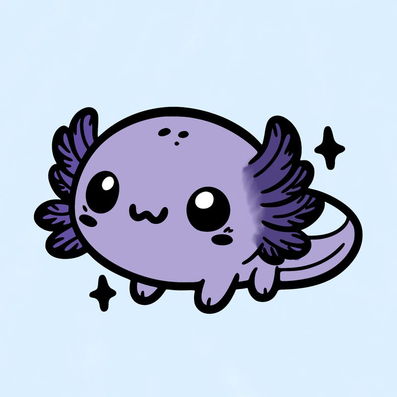 cute easy baby axolotl