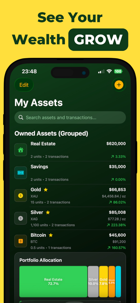 Net Worth Tracker : Assets - Finance App | MWM
