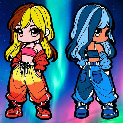 girl in crop top and baggy pants