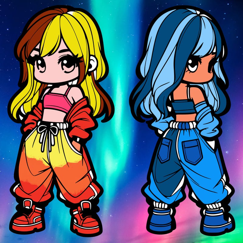 girl in crop top and baggy pants