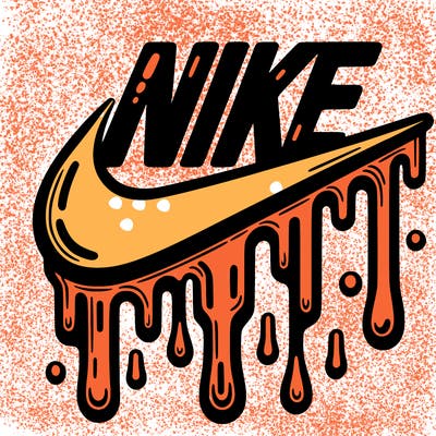 dripping nike logo