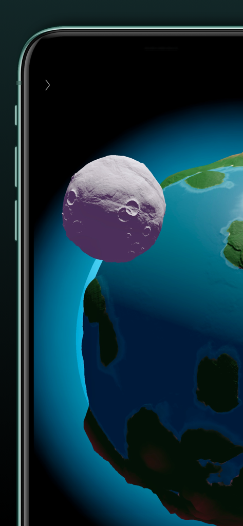 Codea - Renderizado 3D de una luna púrpura orbitando un planeta en Codea