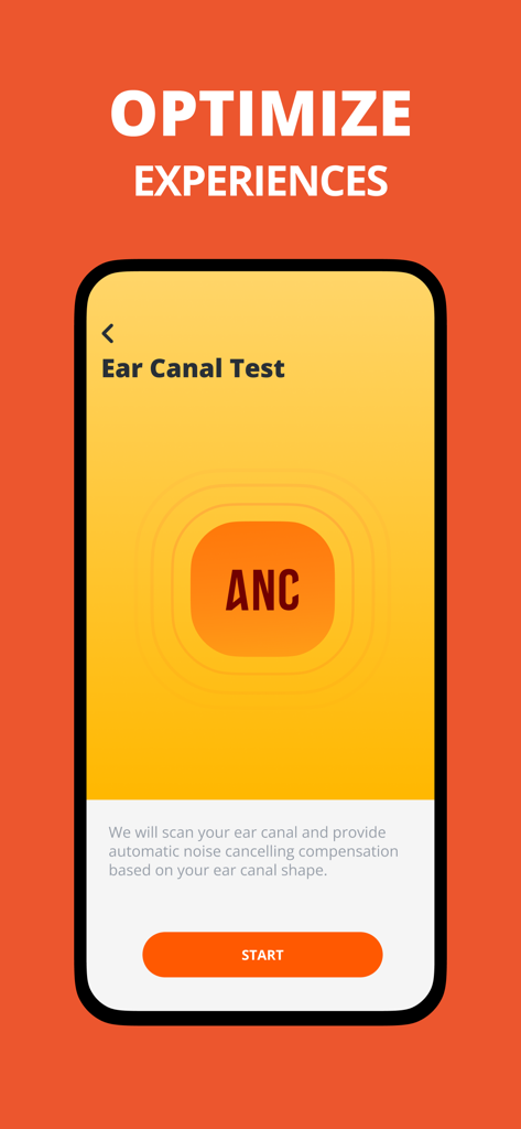JBL Headphones app ear canal test screen for noise cancelling optimization