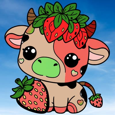 cute strawberry cow