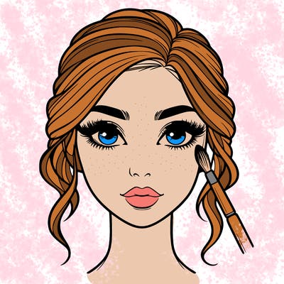 realistic person with makeup