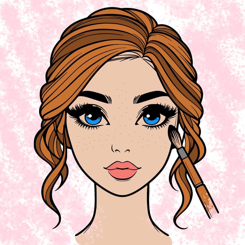 realistic person with makeup