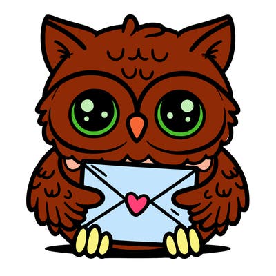 owl holding an envelope