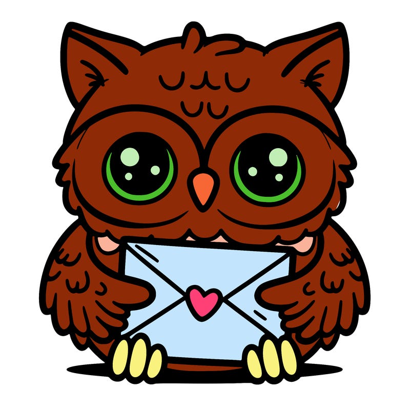 owl holding an envelope